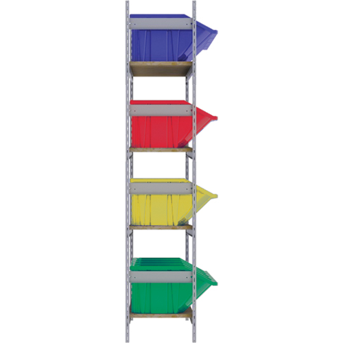 &eacute;tag&egrave;res larges avec bacs g&eacute;ants en plastique, Acier, Sans boulons, Capacit&eacute; 800 lb, 66" la x 72" h x 18" p Par Equipment