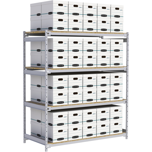 Wide Span Record Storage Shelving, Steel, 4 Shelves, 72" W x 32" D x 84" H Par Equipment