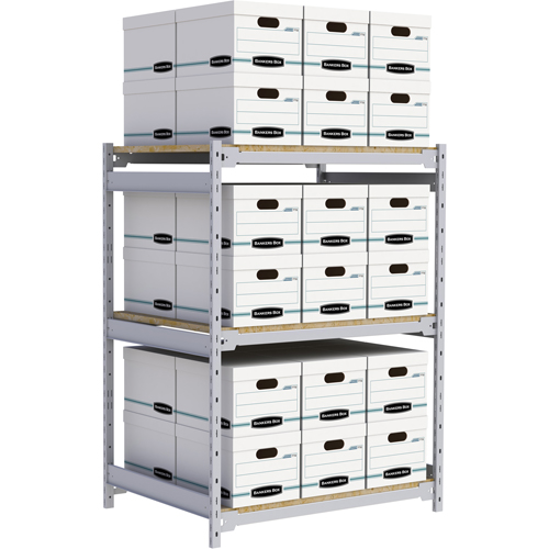 Wide Span Record Storage Shelving, Steel, 3 Shelves, 42" W x 32" D x 60" H Par Equipment