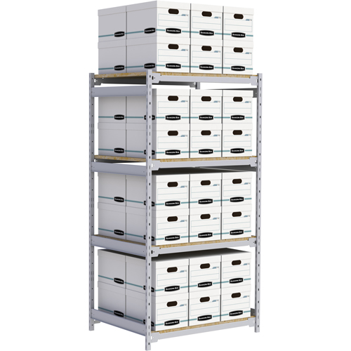 &eacute;tag&egrave;re-classeur de grande largeur, Acier, 4 Tablettes, 42" la x 32" p x 84" h Par Equipment