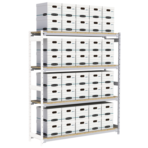 &eacute;tag&egrave;re-classeur de grande largeur, Acier, 4 Tablettes, 72" la x 18" p x 84" h, Ensemble Ajout Par Equipment