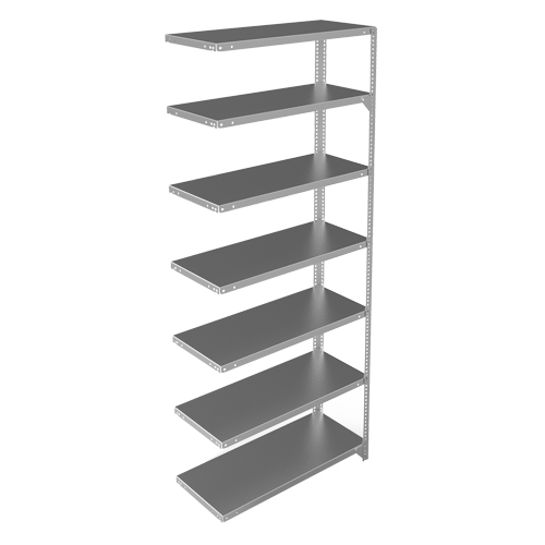 Shelving Unit, Galvanized Steel, Slotted Angle, 400 lbs. Capacity, 36" W x 84" H x 15" D Par Equipment