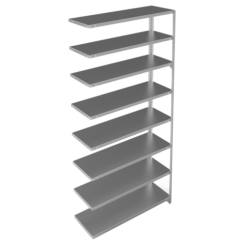 &eacute;l&eacute;ment de rayonnage, Acier galvanis&eacute;, Montant &agrave; fente, Capacit&eacute; 300 lb, 48" la x 96" h x 15" p Par Equipment