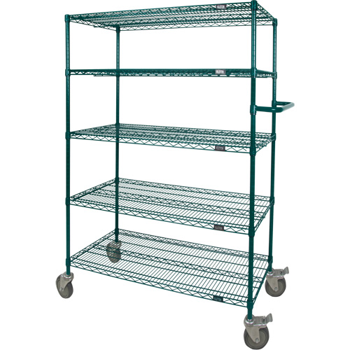 Wire Shelf Push Cart, Epoxy Finish, 36" x 69" x 24", 600 lbs. Capacity Par Equipment