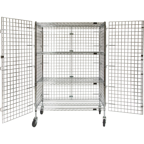 Security Cart, Chrome Plated, 48" x 69" x 24", 500 lbs. Capacity Par Equipment