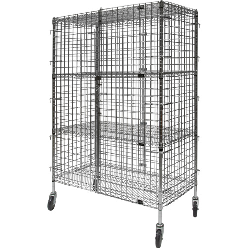 Security Cart, Chrome Plated, 48" x 69" x 24", 500 lbs. Capacity Par Equipment