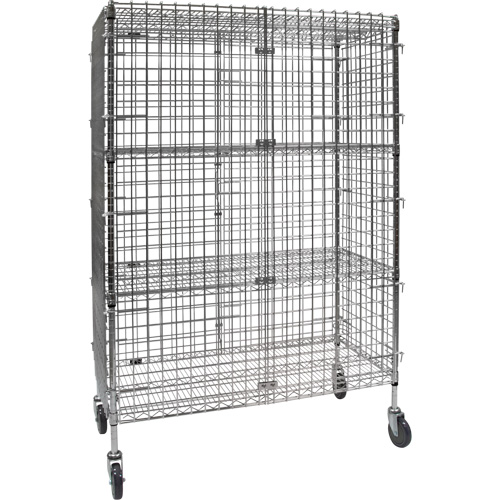 Security Cart, Chrome Plated, 48" x 69" x 24", 500 lbs. Capacity Par Equipment