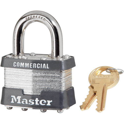 Commercial Padlock, Keyed Different, Laminated Steel, 1-3/4" Width Par Equipment