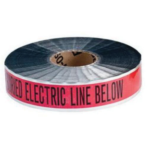"Electric Line" Identoline&reg; Underground Warning Tape, 2" W x 1000' L, Black on Red Par Equipment