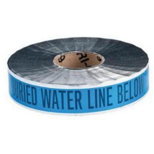 "Water Line" Identoline&reg; Underground Warning Tape, 2" W x 1000' L, Black on Blue Par Equipment