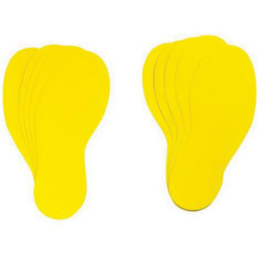 Floor Marking Labels, Footprint, 12" L x 3.75" W, Yellow, Vinyl Par Equipment