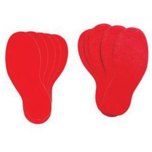 &eacute;tiquettes pour marquage des planchers, Empreinte de pas, 12" lo x 3,75" la, Rouge, Vinyle Par Equipment