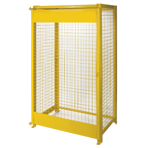 Gas Cylinder Cabinets, 10 Cylinder Capacity, 44" W x 30" D x 74" H, Yellow Par Equipment