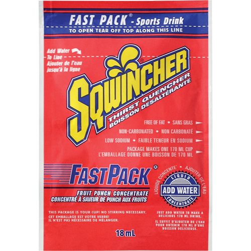 Sqwincher&reg; Boisson de r&eacute;hydratation Fast Pack, Emballage-portion, Punch aux fruits Par Equipment