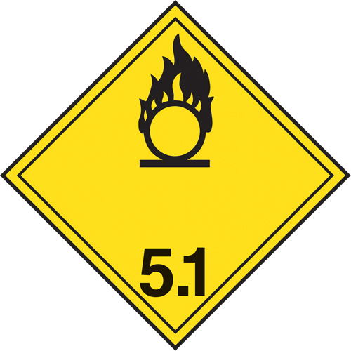 TDG Shipping Labels, Class 5.1, Oxidizing Substances, Paper Par Equipment