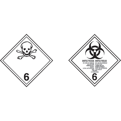 &eacute;tiquettes d'exp&eacute;dition TMD, Classe 6,1, Substances toxiques, Vinyle Par Equipment
