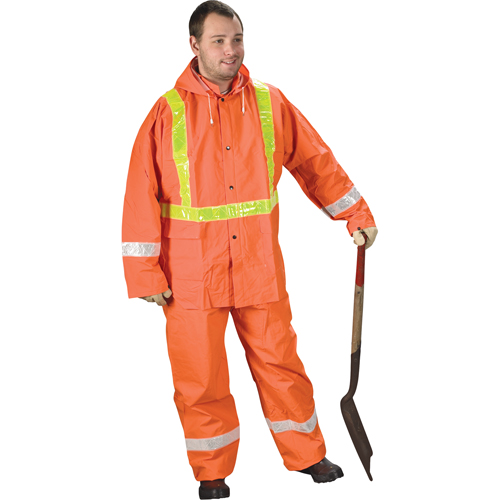Tornado Traffic Rain Suit, PVC, Small, High Visibility Orange Par Equipment