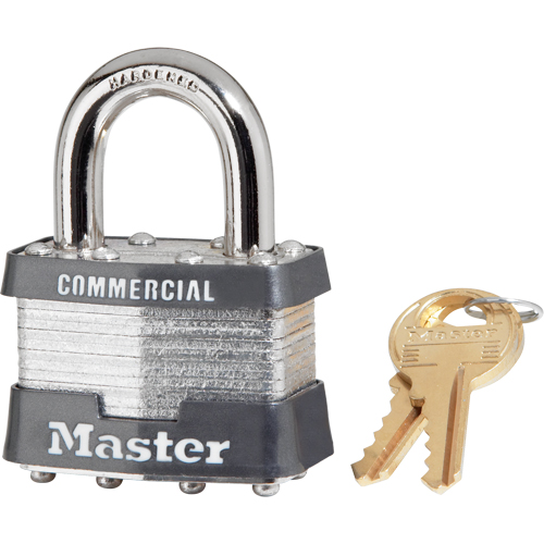 Laminated Padlock, Silver, Keyed Alike, Laminated Steel, 1-3/4" Width Par Equipment