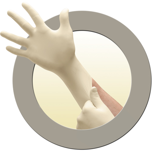 Gants jetables, Moyen, Latex, 11 mils, Sans poudre, Blanc, Classe 2 Par Equipment