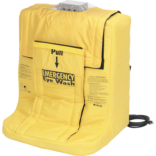 Douche oculaire On-Site avec enveloppe chauffante, Aliment&eacute; par gravit&eacute;, Capacit&eacute; 7 gal., Conformit&eacute; ANSI Z358.1 Par Equipment