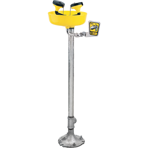 Poste de douche oculaire, Installation Socle, Bol Plastique Par Equipment