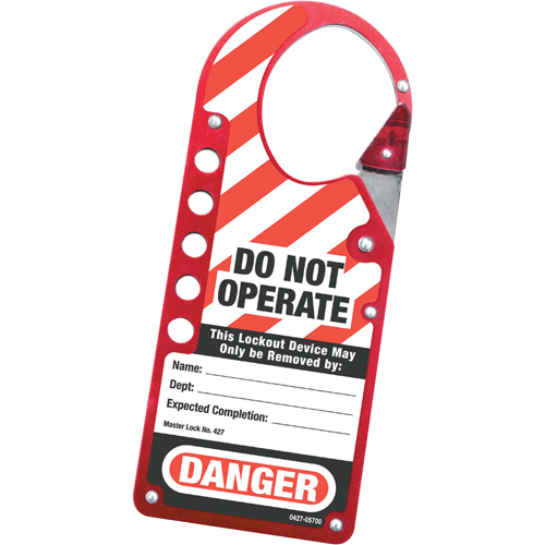 Labeled Snap-on Hasps, Red Par Equipment