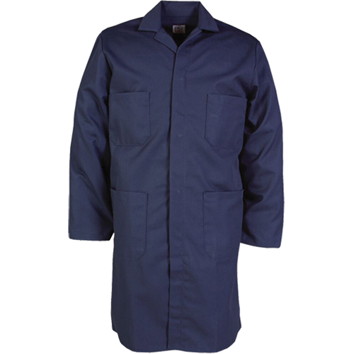 100% Cotton Shop Coats, Cotton, Size 34, Navy Blue Par Equipment