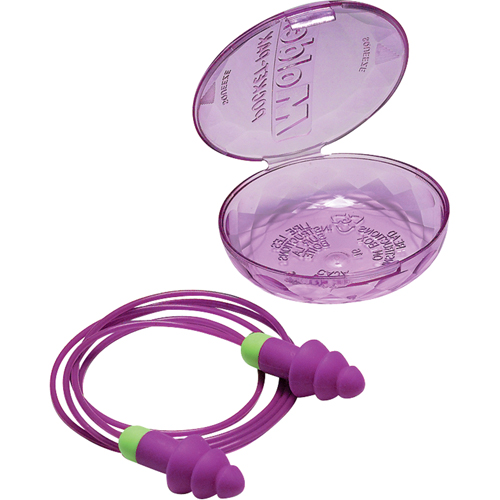 Bouchons d'oreilles r&eacute;utilisables Rockets, Avec cordon, Vrac - &eacute;tui en plastique, 27 dB NRR, Taille unique Par Equipment