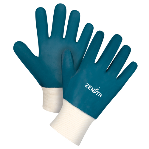 Gants &agrave; poignet en tricot de poids lourd, 11/2T-Grand, R&ecirc;vetement Nitrile, Enveloppe en Coton Par Equipment