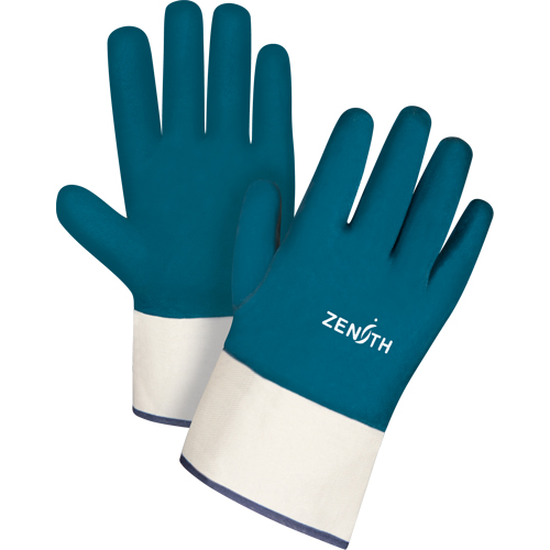 Gants &agrave; poignet de s&eacute;curit&eacute; de poids lourd, 10/T-Grand, R&ecirc;vetement Nitrile, Enveloppe en Coton Par Equipment