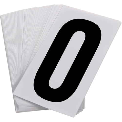Pressure Sensitive Numbering, 0, 3-1/2" H, Black on White Par Equipment