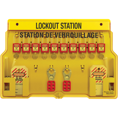 Lockout Station, Aluminum Padlocks, 10 Padlock Capacity, Padlocks Included Par Equipment