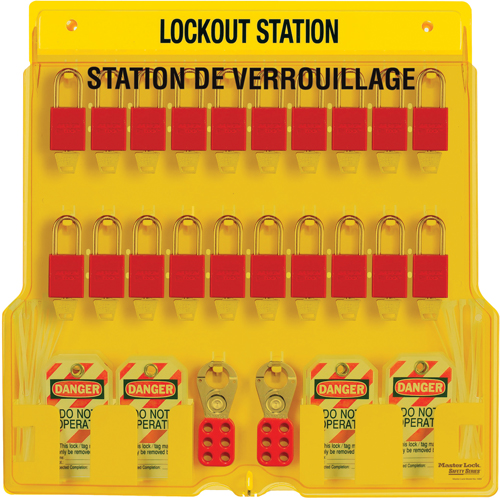 Lockout Station, Thermoplastic Padlocks, 20 Padlock Capacity, Padlocks Included Par Equipment