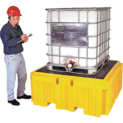 GRV Spill Pallet Plus sans drain, Capacit&eacute; de d&eacute;versement 365 gal. US, 62" x 62" x 28" Par Equipment
