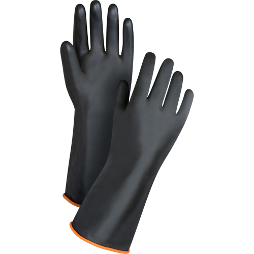 Gants de poids lourd pour la manipulation de produits chimiques, Taille Grand/9, 14" lo, Latex de caoutchouc, 30 mils Par Equipment