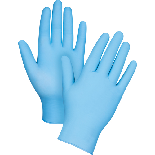 Gants jetables de calibre m&eacute;dical r&eacute;sistants &agrave; la perforation, Petit, Nitrile, 3,5 mils, Sans poudre, Bleu, Classe 2 Par Equipment