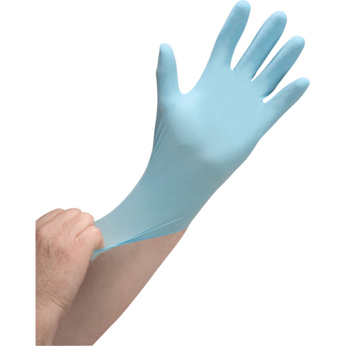 Gants jetables de calibre m&eacute;dical r&eacute;sistants &agrave; la perforation, Petit, Nitrile, 3,5 mils, Sans poudre, Bleu, Classe 2 Par Equipment