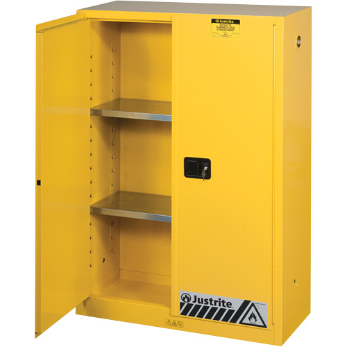 Sure-Grip&reg; Ex Flammable Storage Cabinets, 45 gal., 2 Door, 43" W x 65" H x 18" D Par Equipment