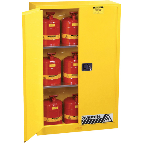 Sure-Grip&reg; Ex Flammable Storage Cabinets, 45 gal., 2 Door, 43" W x 65" H x 18" D Par Equipment