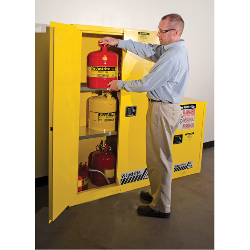 Sure-Grip&reg; Ex Flammable Storage Cabinets, 45 gal., 2 Door, 43" W x 65" H x 18" D Par Equipment