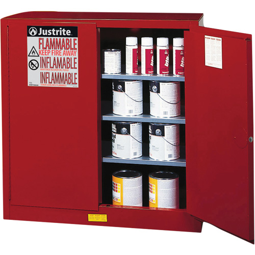 Armoire de s&eacute;curit&eacute; pour la peinture et les encres combustibles EX Sure-Grip, 40 gal., 3 tablettes Par Equipment