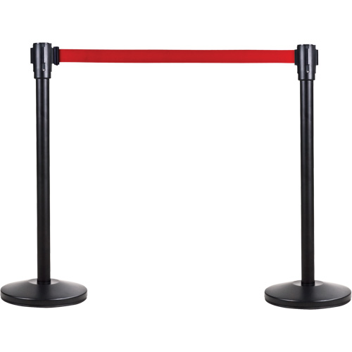 Poteau r&eacute;cepteur pour barri&egrave;res sur pieds pour le contr&ocirc;le des foules, Hauteur de 35", Noir Par Equipment