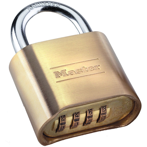 Cadenas &agrave; combinaison, Argent, Rev&ecirc;tement en laiton, Largeur de 2" Par Equipment