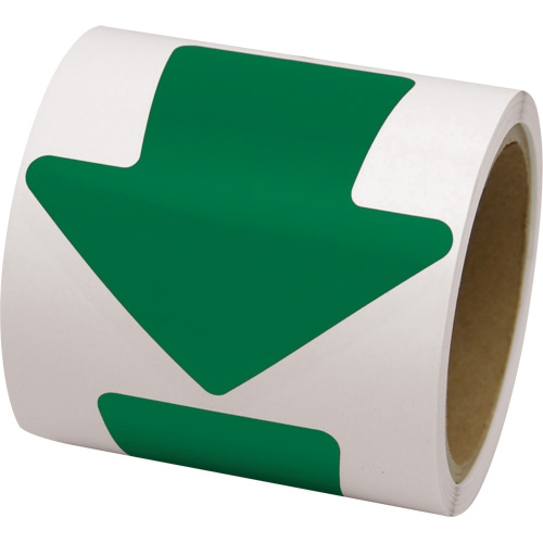 D&eacute;calcomanie en couleur pour le marquage des planchers, Fl&egrave;che, 4" lo x 4" la, Vert, Vinyle Par Equipment