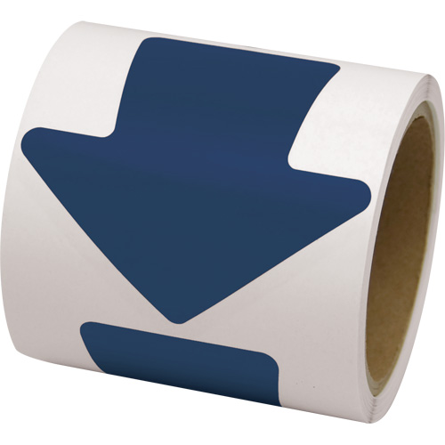 Coloured Floor Marking Decals, Arrow, 4" L x 4" W, Blue, Vinyl Par Equipment