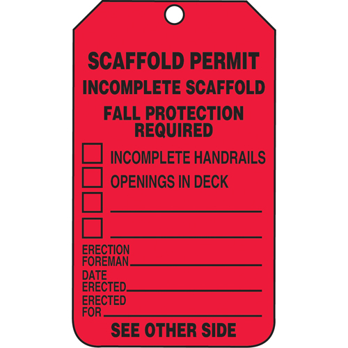&eacute;tiquettes de s&eacute;curit&eacute; d'inspection et de contr&ocirc;le de l'&eacute;tat de l'&eacute;quipement, Plastique, 3-3/8" la x 5-7/8" h, Anglais Par Equipment