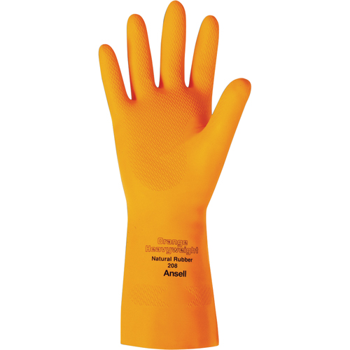 Gants oranges lourds de s&eacute;rie 208, Taille Petit/7, 13" lo, Latex de caoutchouc, Doublure en Ouat&eacute;e, 29 mils Par Equipment