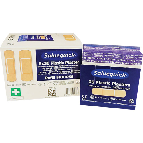 Salvequick&reg; Bandage Dispensing Systems Refills, Rectangular/Square, Plastic, Sterile Par Equipment