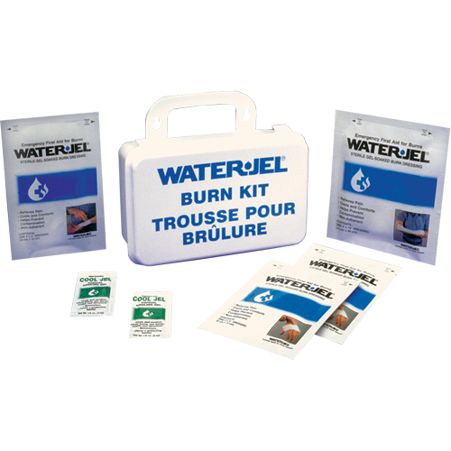 Trousses d'urgence pour brûlures Water Jel, Boîte en plastique de 10 unit&eacute;s, Classe 2 Par Equipment