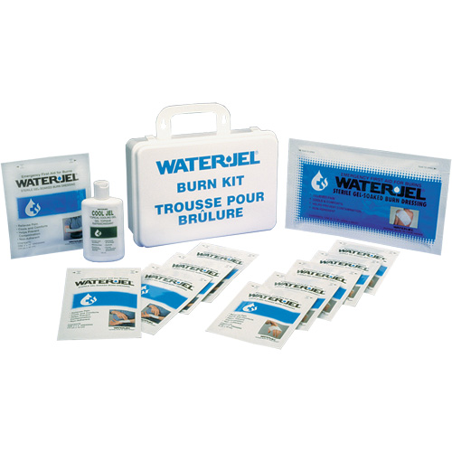Trousses d'urgence pour brûlures Water Jel, Boîte en plastique de 36 unit&eacute;s, Classe 2 Par Equipment